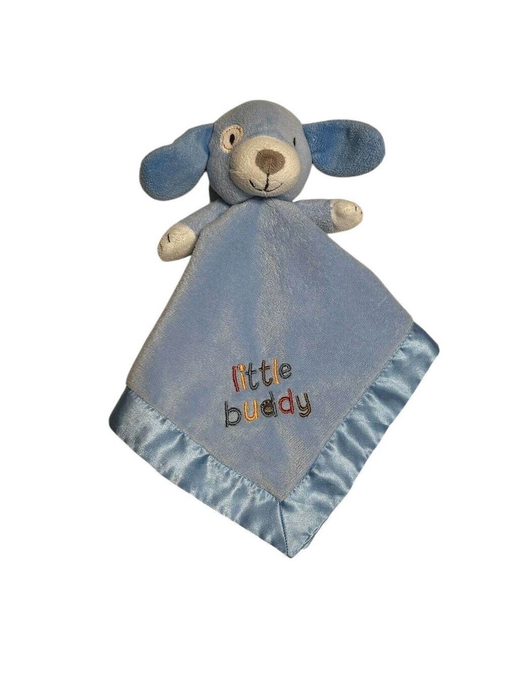 Stepping Stones “Little Buddy” Blue Puppy Dog Baby Lovey Security Blanket Satin